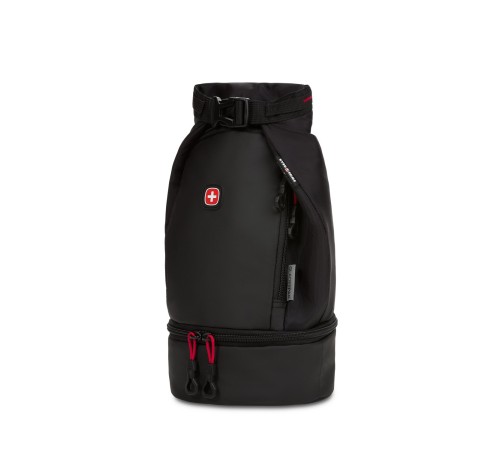 Термосумка для ланча SWISSGEAR, прорезиненный полиэстер 600D, чёрный/красный, 17х17x37 см, 5 л
