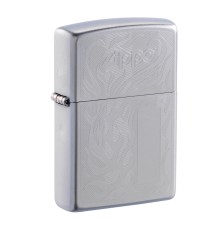 Зажигалка ZIPPO с покрытием Satin Chrome, латунь/сталь, серебристая, матовая, 38x13x57 мм