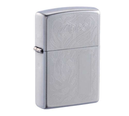 Зажигалка ZIPPO с покрытием Satin Chrome, латунь/сталь, серебристая, матовая, 38x13x57 мм
