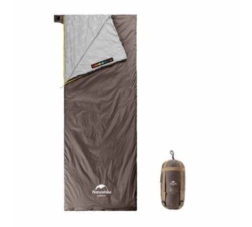 Мешок спальный  Naturehike NH21MSD09 мини LW180, размер M, серо-коричневый, 6927595777954