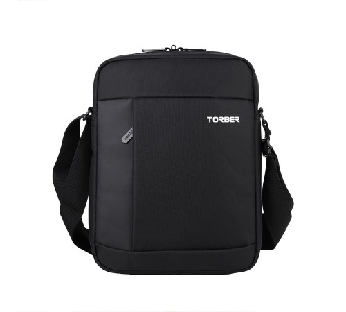 Сумка кросс-боди TORBER, черный, нейлон, 21.5х17х6 см