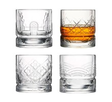 Набор из 4 стаканов с разным рельефом La Rochere Dandy Old Fashion