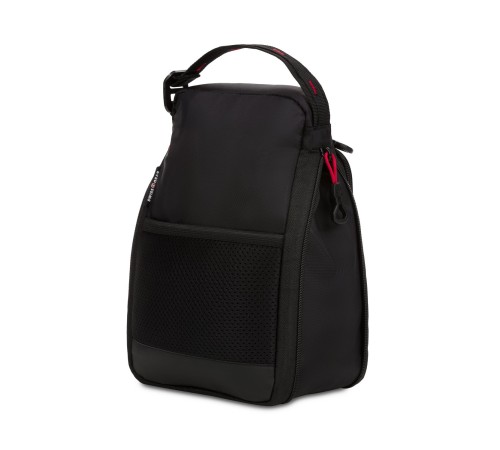 Термосумка для ланча SWISSGEAR, прорезиненный полиэстер 600D, черный/красный, 18x12x28 см, 4 л