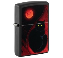 Зажигалка ZIPPO Black Cat с покрытием Black Matte, латунь/сталь, черная, матовая, 38x13x57 мм