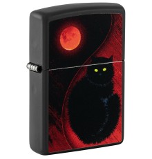 Зажигалка ZIPPO Black Cat с покрытием Black Matte, латунь/сталь, черная, матовая, 38x13x57 мм