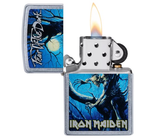 Зажигалка ZIPPO Iron Maiden с покрытием Street Chrome™, латунь/сталь, серебристая, 38x13x57 мм