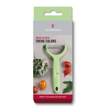 Нож для чистки томатов и киви VICTORINOX, двусторонее зубчатое лезвие, салатовая рукоять