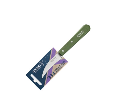 Нож столовый Opinel №114, деревянная рукоять, блистер, нержавеющая сталь, темно-зеленый 003130