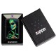 Зажигалка ZIPPO Skeleton Design с покрытием Black Light, латунь/сталь, черная, матовая, 38x13x57 мм