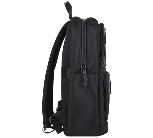 Рюкзак мужской BUGATTI Nero 16'', чёрный, нейлон 1680D/кожа, 29,5х14х44 см
