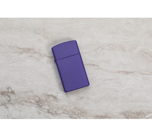 Зажигалка ZIPPO Slim® с покрытием Purple Matte, латунь/сталь, фиолетовая, матовая, 29x10x60 мм