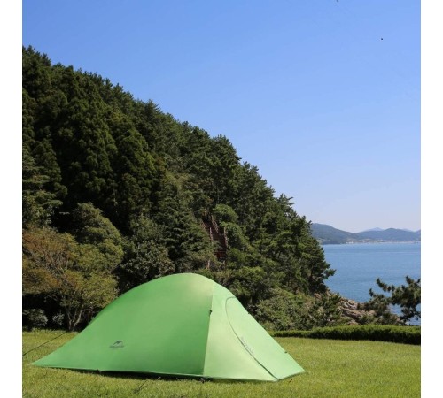 Палатка Naturehike Cloud Up 3 210T NH18T030-T трехместная с ковриком, зеленый, 6927595730621