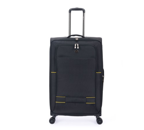 Чемодан TORBER Brosno, чёрный, нейлон 600D, 48 х 22 х 78 см, 85 л