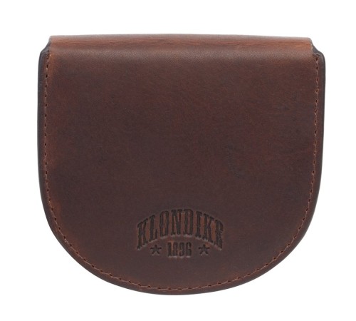 Монетница KLONDIKE Dawson, натуральная кожа в коричневом цвете, 8,5 х 2 х 7,5 см