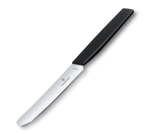 Нож столовый VICTORINOX Swiss Modern, лезвие 11 см с прямой кромкой, чёрный