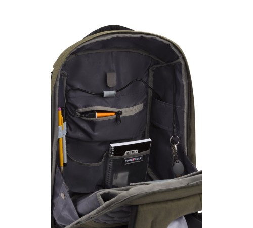 Рюкзак-антивор SWISSGEAR 15'', хаки, Heather 600D, 31 x 16 x 47 см, 23 л
