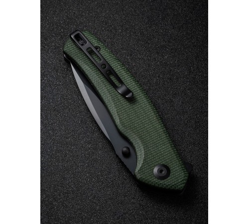 Складной нож SENCUT Slashkin D2 Steel Black Handle Green Canvas Micarta