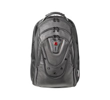 Рюкзак WENGER Ibex Leather 17”, серый, полиэстер/кожа, 34x27x48 см, 27 л