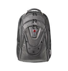 Рюкзак WENGER Ibex Leather 17”, серый, полиэстер/кожа, 34x27x48 см, 27 л