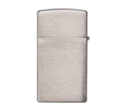 Зажигалка ZIPPO Slim® с покрытием Brushed Chrome, латунь/сталь, серебристая, матовая, 29x10x60 мм