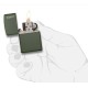 Зажигалка ZIPPO Green Matte, латунь с порошковым покрытием, зеленая, матовая, 38x13x57 мм