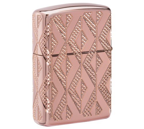 Зажигалка ZIPPO Armor® Geometric с покрытием Rose Gold, латунь/сталь, розовое золото, 38x13x57 мм