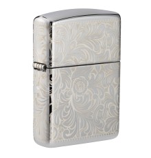 Зажигалка ZIPPO Armor™ с покрытием High Polish Chrome, латунь/сталь, чёрная, глянцевая, 36x12x56 мм