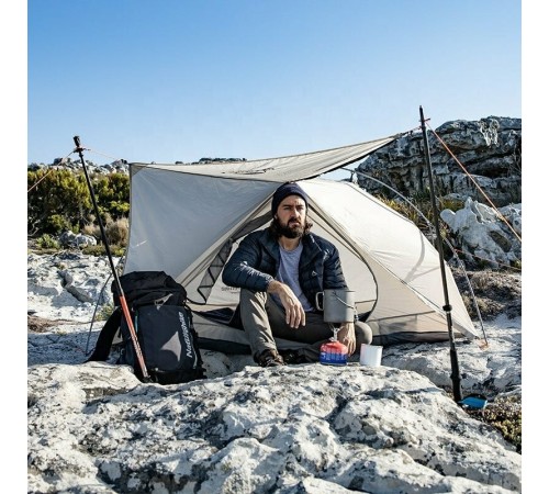 Палатка сверхлегкая Naturehike VIK II 15D silicone NH19ZP003-1 двухместная, белая, 6927595749425