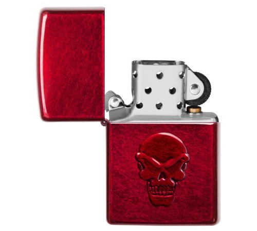 Зажигалка ZIPPO Doom с покрытием Candy Apple Red, латунь/сталь, красная, глянцевая, 38x13x57 мм
