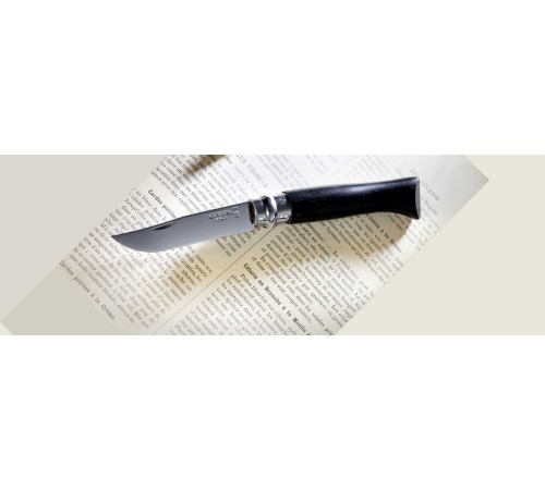 Нож Opinel №8, нержавеющая сталь, рукоять эбеновое дерево, подарочная упаковка, 001352