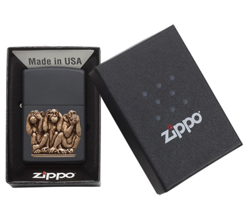 Зажигалка ZIPPO Classic с покрытием Black Matte, латунь/сталь, чёрная, матовая, 38x13x57 мм