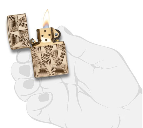 Зажигалка ZIPPO Armor® с покрытием High Polish Gold Plate, латунь/сталь, золотистая, 38x13x57 мм