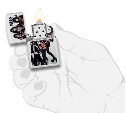 Зажигалка ZIPPO KISS® с покрытием White Matte, латунь/сталь, белая, матовая, 38x13x57 мм