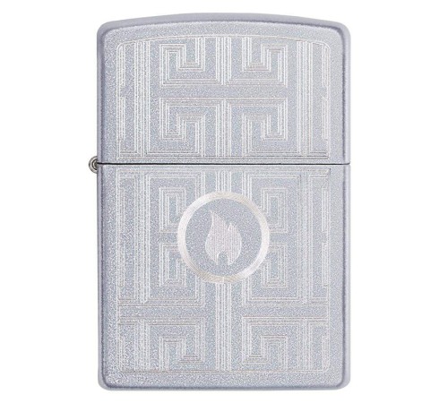 Зажигалка ZIPPO Labyrinth с покрытием Satin Chrome, латунь/сталь, серебристая, матовая, 38x13x57 мм