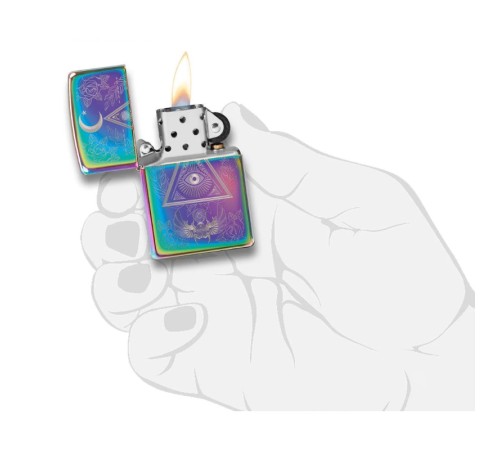 Зажигалка ZIPPO Classic с покрытием Multi Color, латунь/сталь, разноцветная, глянцевая, 38x13x57 мм