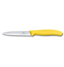Нож для овощей VICTORINOX SwissClassic, лезвие 10 см с волнистой заточкой, жёлтый