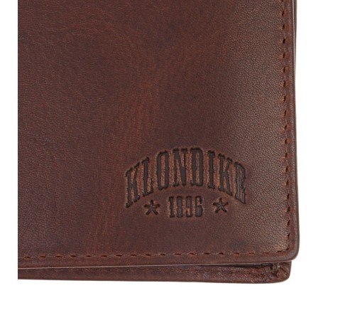 Бумажник KLONDIKE Dawson, натуральная кожа в коричневом цвете, 9,5 х 2 х 10,5 см