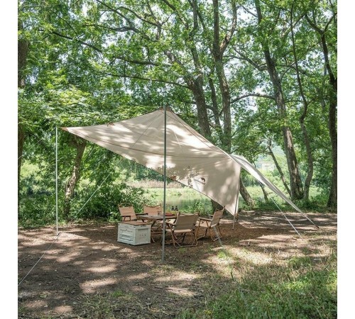 Тент  Naturehike Car Rear Canopy NH21TM001, 590*340 см для кемпинга песочный  (с тремя стойками), 6927595777831
