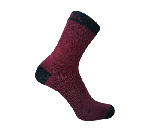 Водонепроницаемые носки DexShell Ultra Thin Crew L (43-46), бордовый/черный