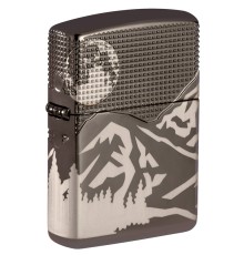 Зажигалка ZIPPO Armor™ с покрытием High Polish Black Ice®, латунь/сталь, чёрная, 38x13x57 мм