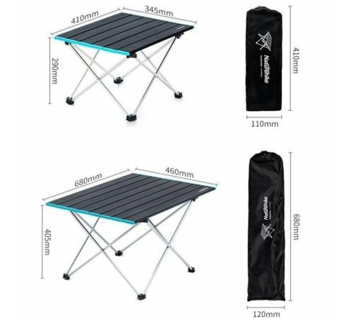 Стол NaturehikeFT08 NH19Z008-Z  складной  L черный, 6927595750773