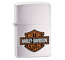 Зажигалка ZIPPO Harley-Davidson®, с покрытием Brushed Chrome, латунь/сталь, серебристая, 38x13x57 мм