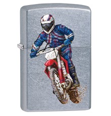 Зажигалка ZIPPO Байкер, с покрытием Street Chrome™, латунь/сталь, серебристая, матовая, 38x13x57 мм