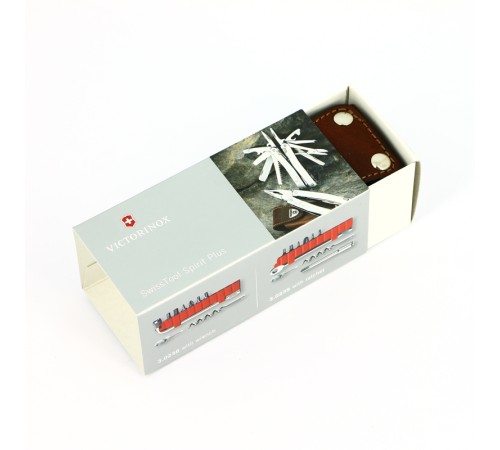 Мультитул VICTORINOX SwissTool Spirit XC Plus Ratchet, 105 мм, 38 функций, в кожаным чехле