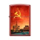 Зажигалка ZIPPO Красная Москва, с покрытием Red Matte, латунь/сталь, красная, матовая, 38x13x57 мм