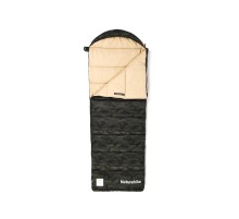 Ультралёгкий спальный мешок Naturehike CNK2350WS023 M320 хлопковый с капюшоном весна осень камуфляжный, молния справа