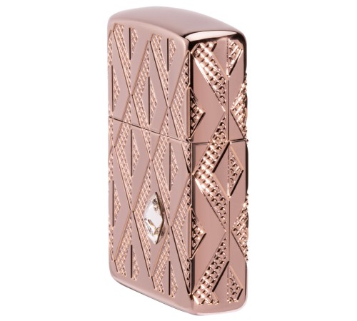 Зажигалка ZIPPO Armor® Geometric с покрытием Rose Gold, латунь/сталь, розовое золото, 38x13x57 мм