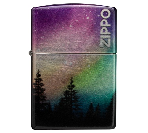 Зажигалка ZIPPO Colorful Sky с покрытием 540 Tumbled Chrome, латунь/сталь, разноцветная, 38x13x57 мм