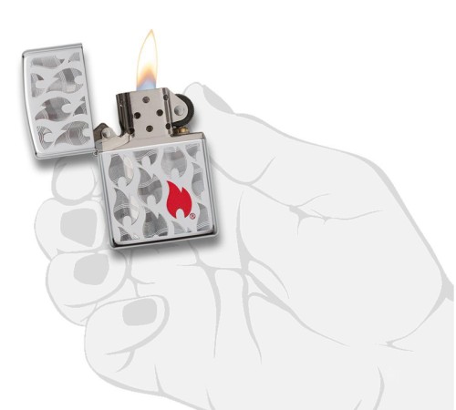 Зажигалка ZIPPO Classic с покрытием High Polish Chrome, латунь/сталь, серебристая, 38x13x57 мм