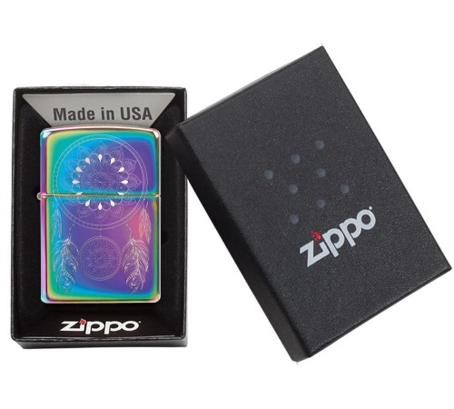 Зажигалка ZIPPO Dream Catcher с покрытием Multi Color, латунь/сталь, разноцветная, 38x13x57 мм